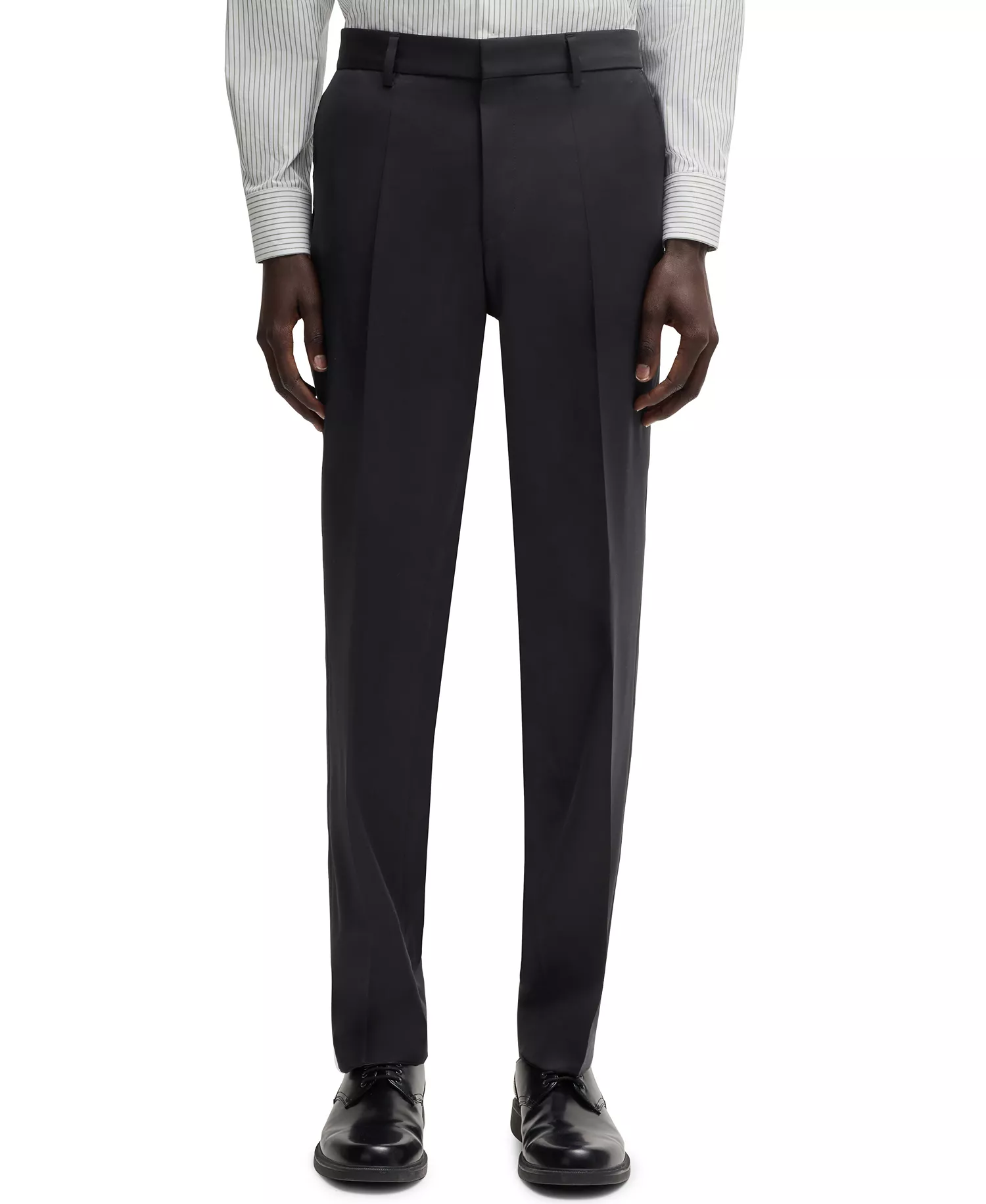 mni-73505d3d79daadf2c9f462b3b7f49f11 BOSS Men's Regular-Fit Virgin Wool Formal Trousers — изображение 4