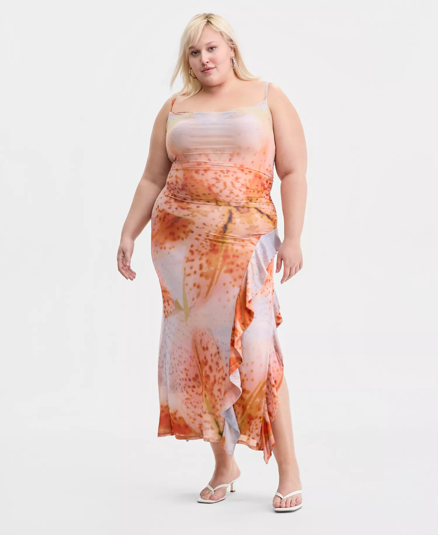 mni-7549f6dccd243e17525389536840ee9e Trendy Plus Size Ruffled Maxi Dress, Macy's Exclusive