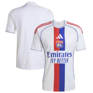 Men's White Olympique Lyonnais 2025/26 Home Replica Jersey