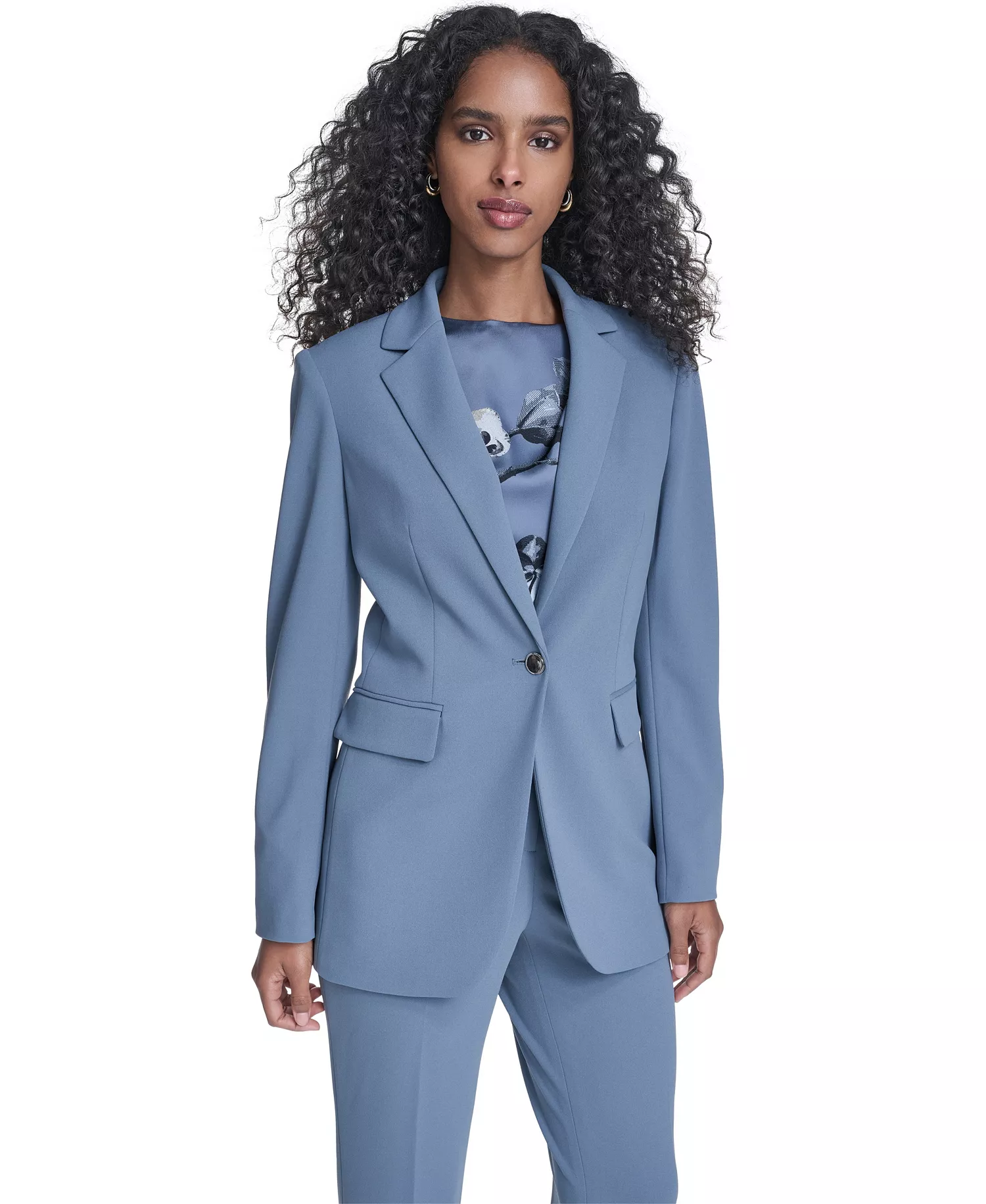 mni-75a2df122bd4cce1750cad43866dbfe8 Women's Scuba Crepe One-Button Blazer