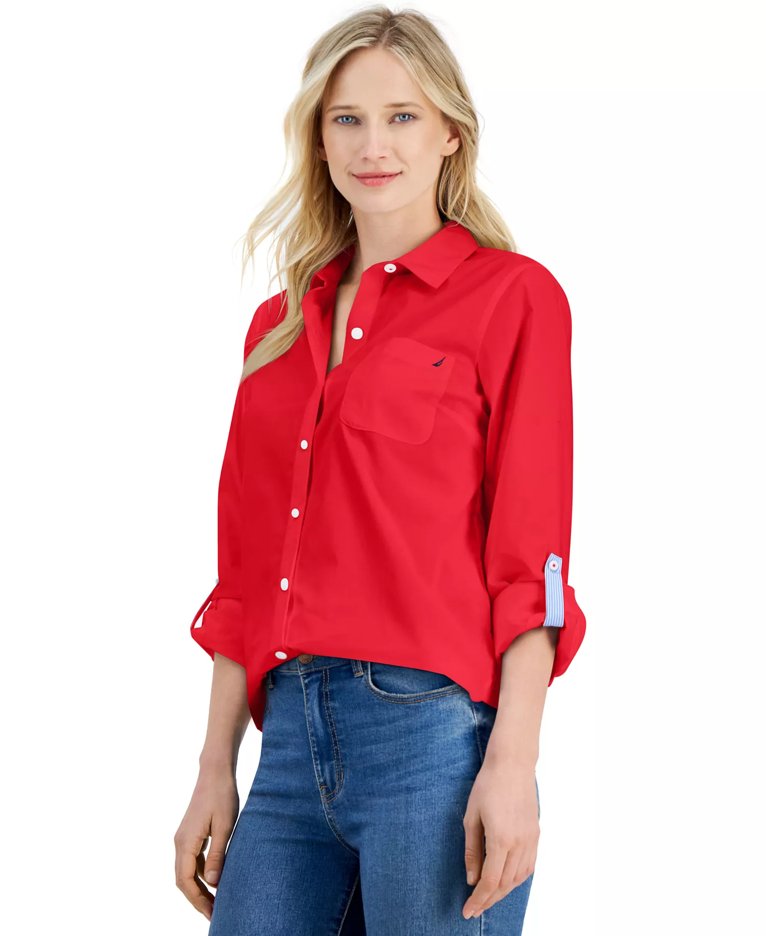 mni-75b04fb167b88690189b8b123a9b8c58 Women's Roll-Tab Button-Front Shirt — изображение 6
