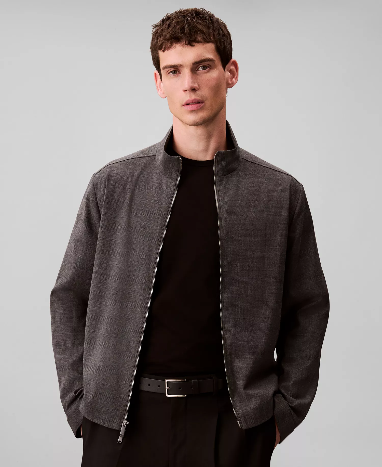 mni-75d58bfc54fb8951e7644b50038adfed Men's Yarn-Dyed Zip Jacket