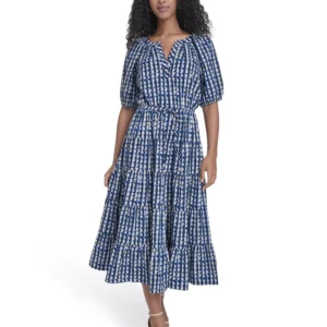 Women's Tiered V-Neck Midi Dress