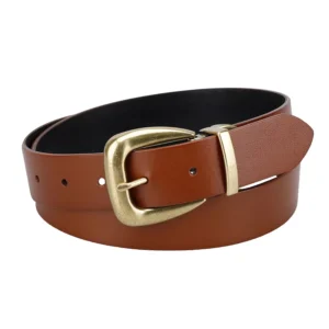 Women's Reversible Western-Style Buckle Leather Belt