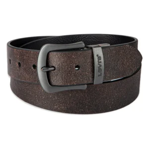Men's Two-In-One Reversible Rugged Leather Jean Belt