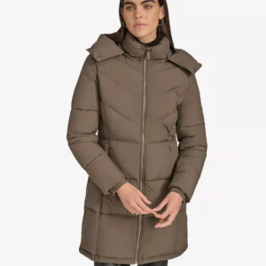 Women's Hooded Stand Collar Puffer Coat