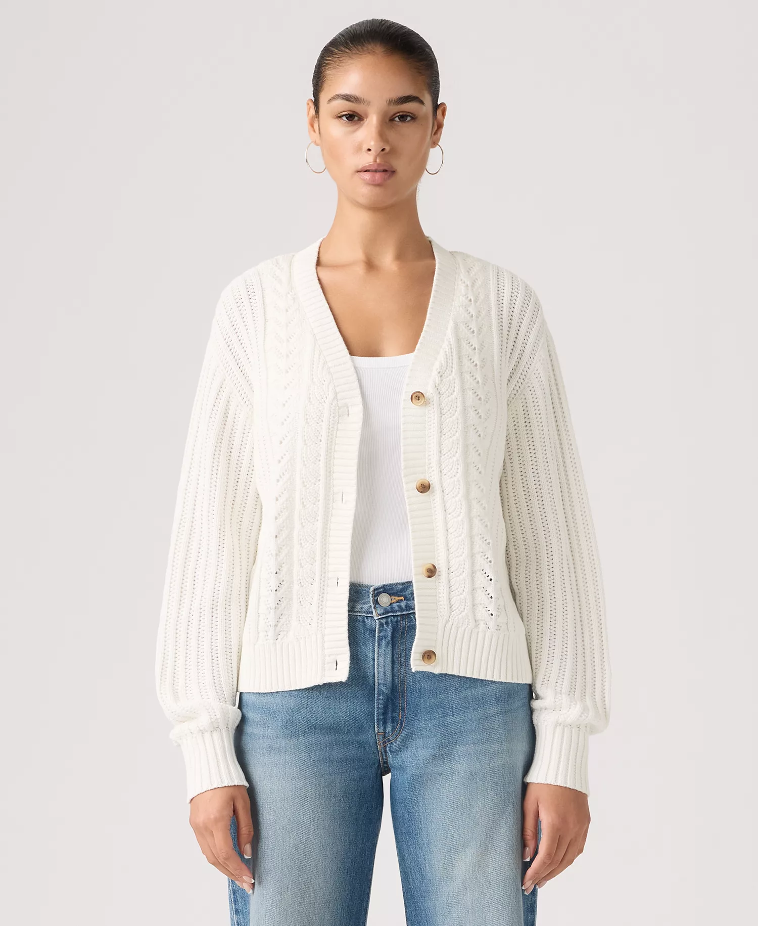 mni-7a2faa0df3c31ff2c60cdae284fcaecf Women's Snowflake Long Sleeve Cardigan Sweater — изображение 3