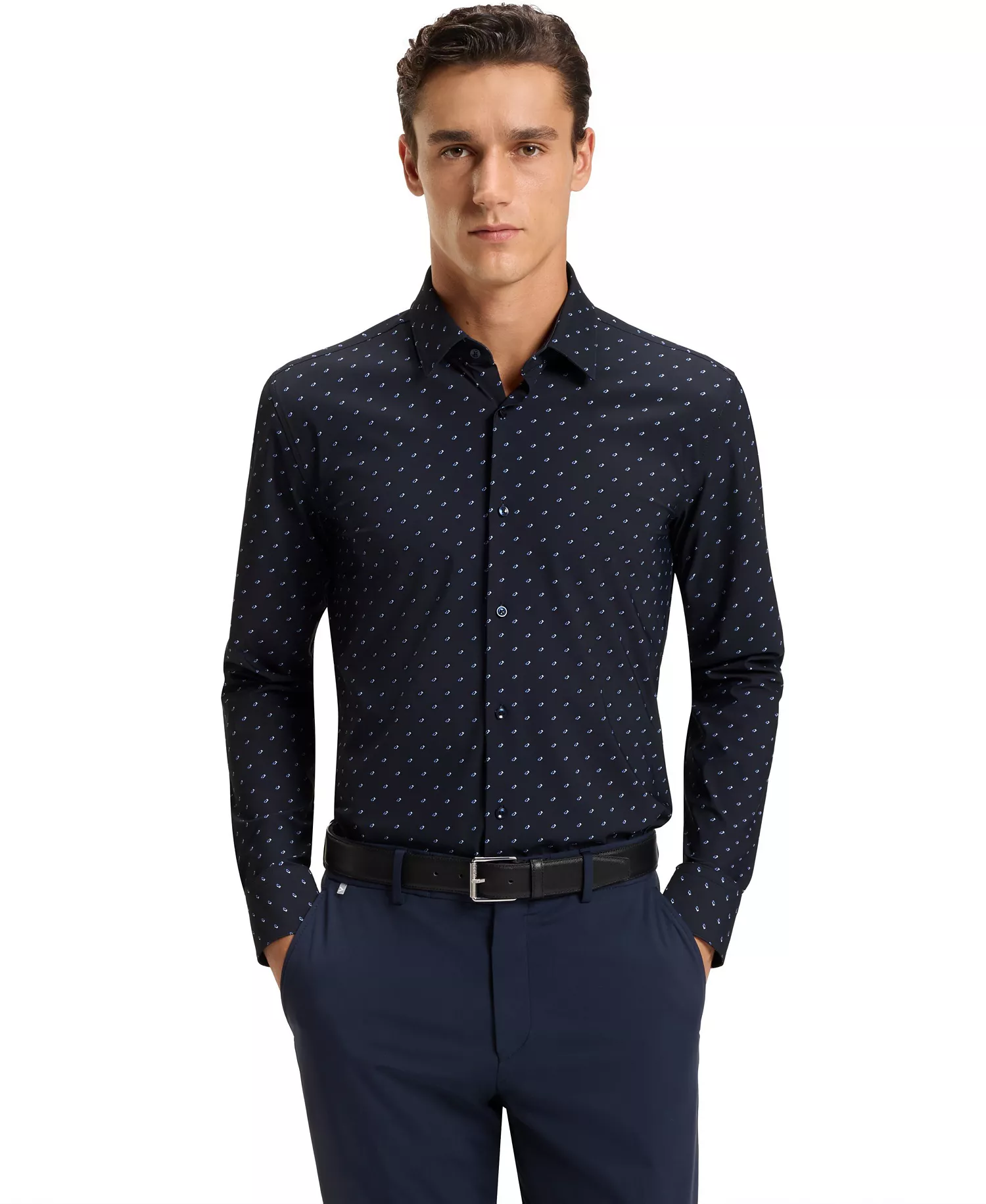 mni-7a8b1031be232f3d9a2f92d5317430af Men's Performance-Stretch Slim-Fit Dress Shirt