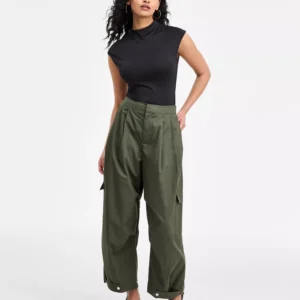 Women's Olive Barrel-Leg Pants, Macy's Exclusive
