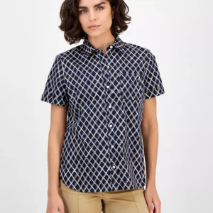 Nautica Women's Argyle Dot Camp Shirt