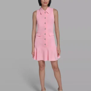 Women's Sleeveless Flounce Hem Short Dress