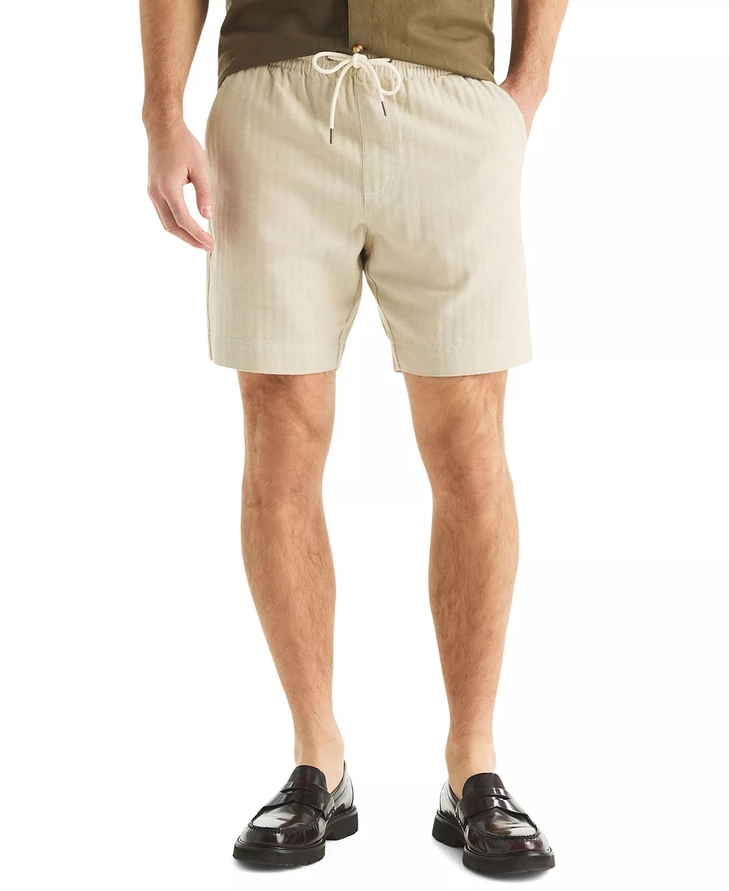 mni-7d271f946cbdae2bc2e2388ce10f198e Men's Regular-Fit 7" Cotton Herringbone Shorts