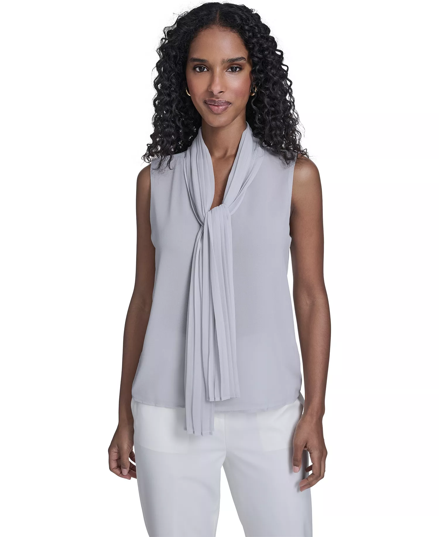 mni-7d710454fa90db171c7b0f98d6c37d70 Women's Sleeveless Chiffon V-Neck Top — изображение 3
