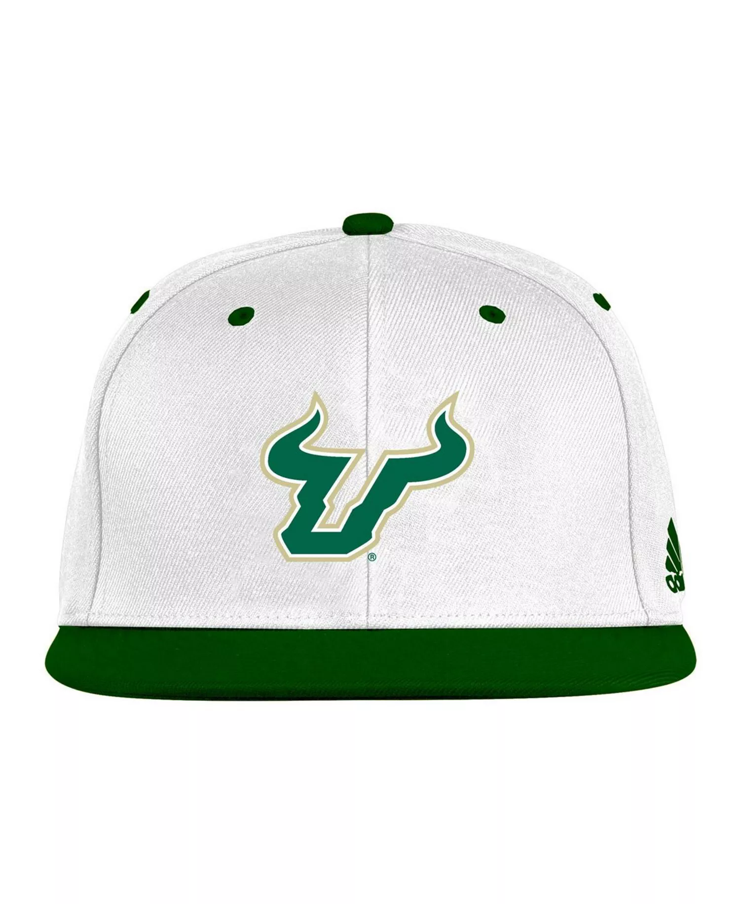 mni-7e15660aac74f0d21b5a9a9ad4a6770d Men's White/Green South Florida Bulls On-Field Fitted Hat