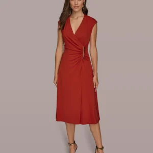 Women's V-Neck Midi Dress