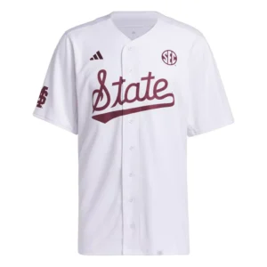 Men's White Mississippi State Bulldogs Team Baseball Jersey