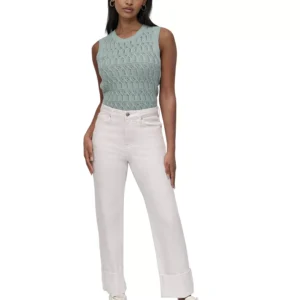 Women's High-Rise Classic Cuffed Straight-Leg Jeans