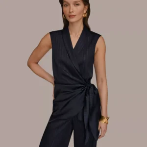 Women's Pinstripe Sleeveless Top