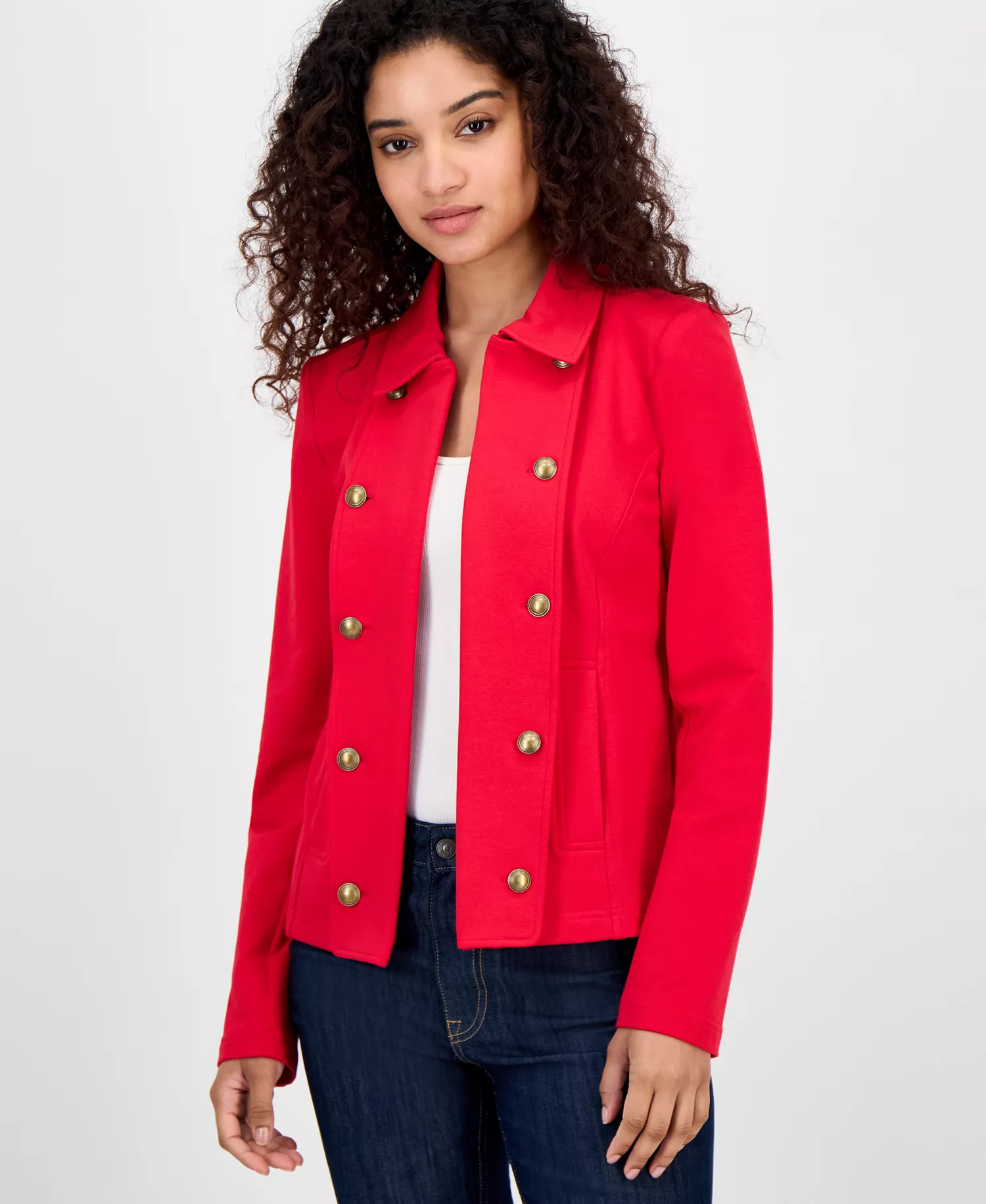 mni-7f65b30e19b6f5d62551d66e6485ce46 Jeans Women's Open-Front Captain's Jacket, Online Only — изображение 5