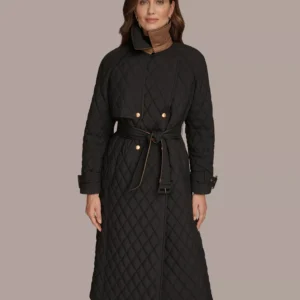 Women's Belted Maxi Quilted Coat