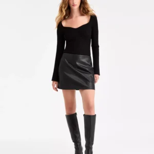 Women's Faux-Leather Fitted Mini Skirt, Macy's Exclusive