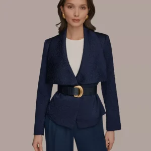 Women's Novelty Wide Lapel Belted Blazer