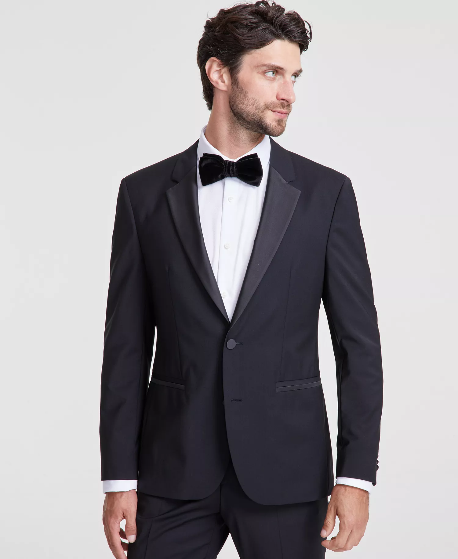 mni-805afeffbe0c6de95ca121a9e5691d49 Men's Modern-Fit Wool Blend Black Tuxedo Suit Separates