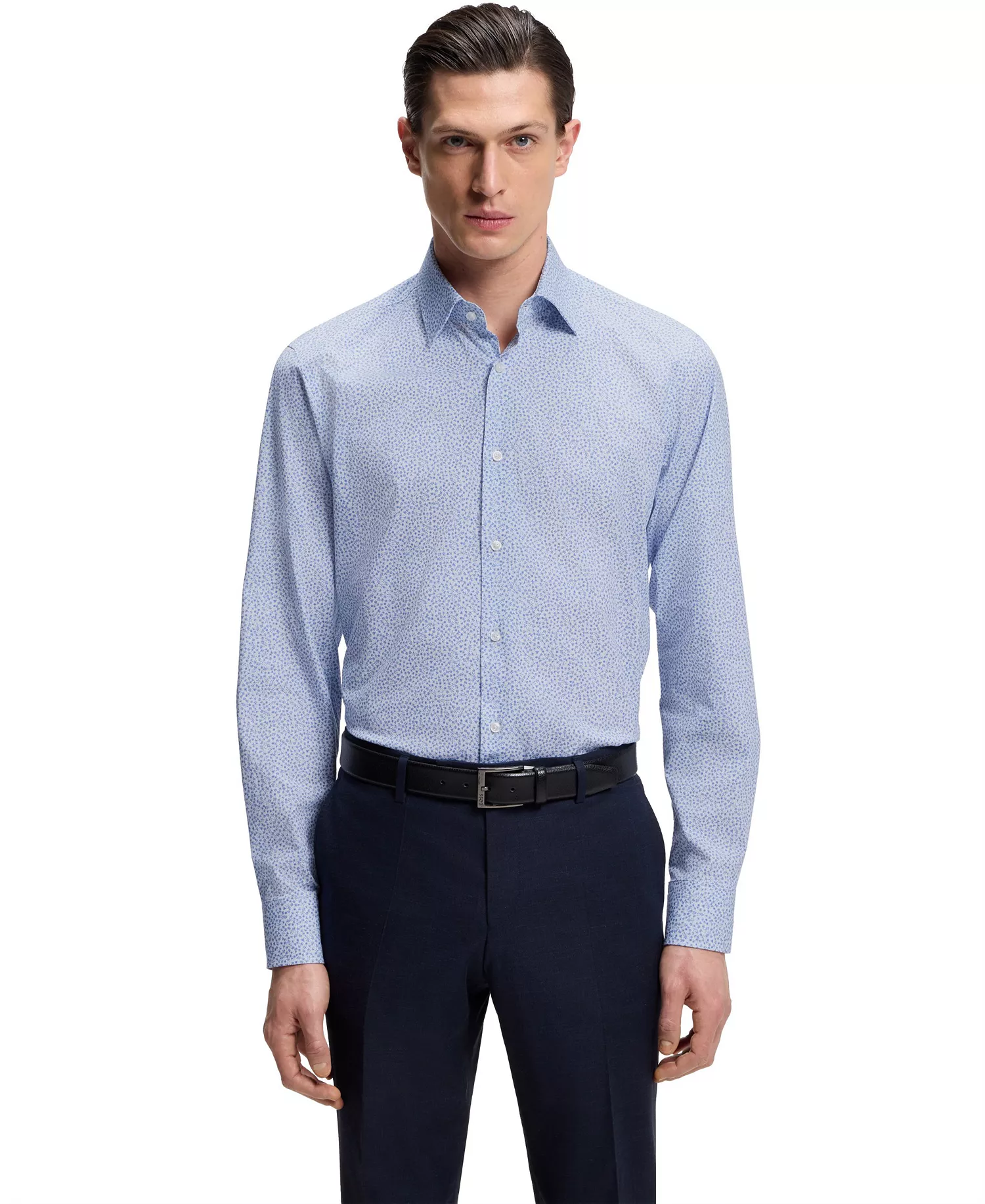 mni-80d114e08f54b22356d55eb1abed56f8 BOSS by Men's Printed Stretch Cotton Regular-Fit Dress Shirt