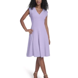 Women's Crepe V-Neck Dress