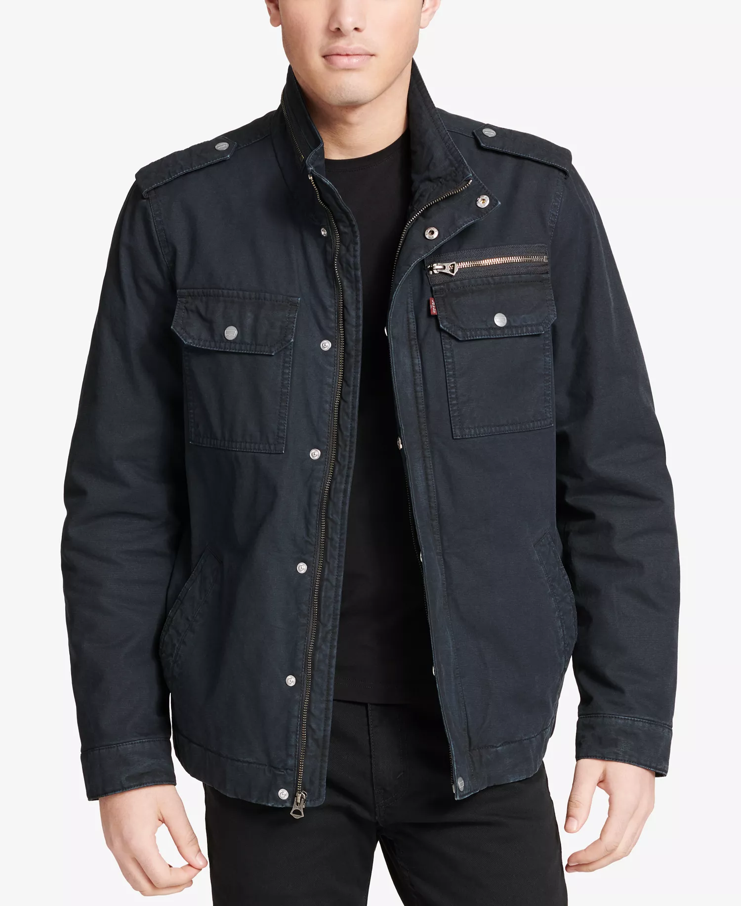 mni-81e3e3530b86a52fba253b539e44000f Men's Cotton Zip-Front Jacket