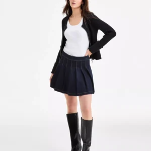 Women's Pleated Denim Mini Skirt, Macy's Exclusive