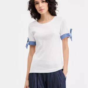 Jeans Women's Cotton Tie-Cuff Top