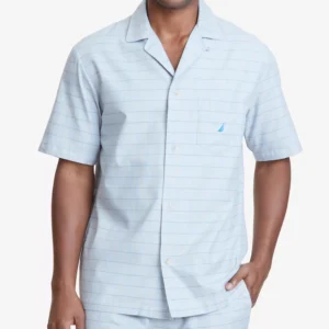 Men's Windowpane Plaid Cotton Pajama Shirt
