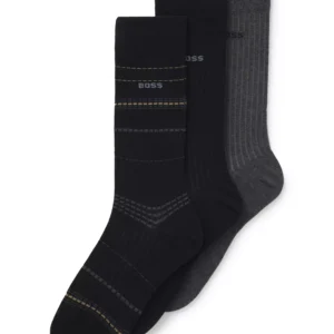 Men's Ribbed Stripe Socks, 3-Pack