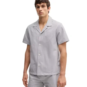 Men's Seersucker Fabric Regular-Fit Shirt