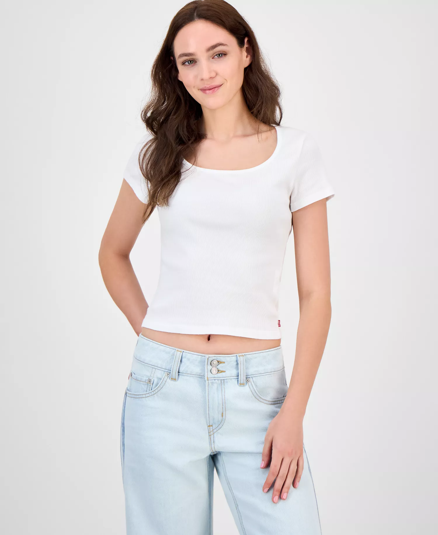 mni-862f525a42e96372a389d5483f2a6b38 Premium Women's Cotton Rib-Knit Square-Neck Tee
