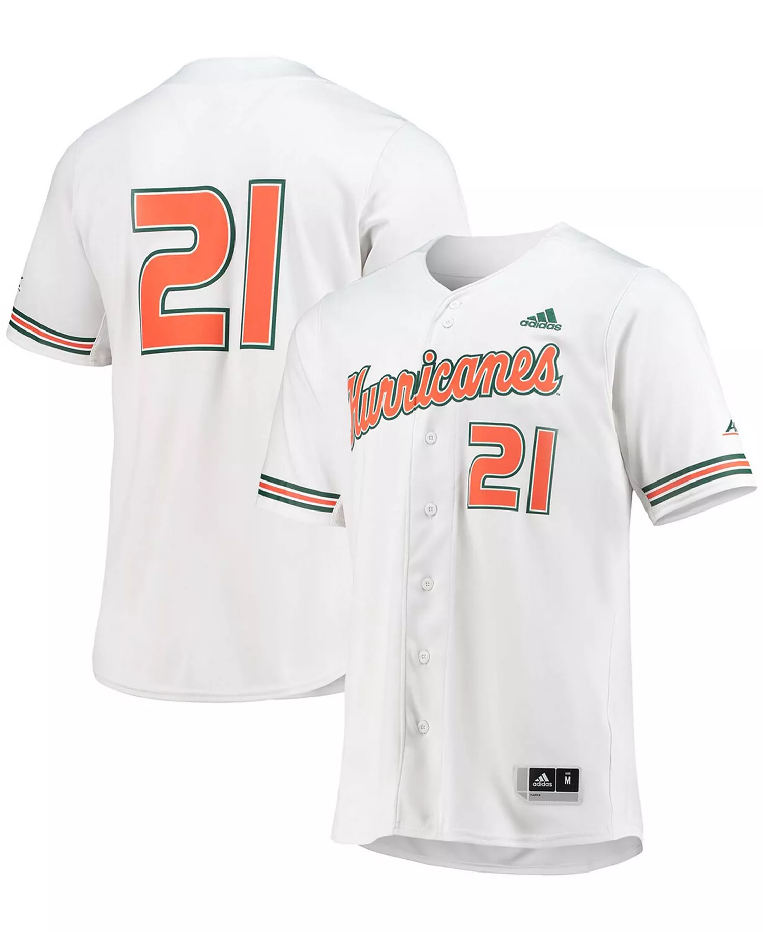 mni-87179081d291ccf18332796b608de755 Men's White Miami Hurricanes Replica Baseball Jersey