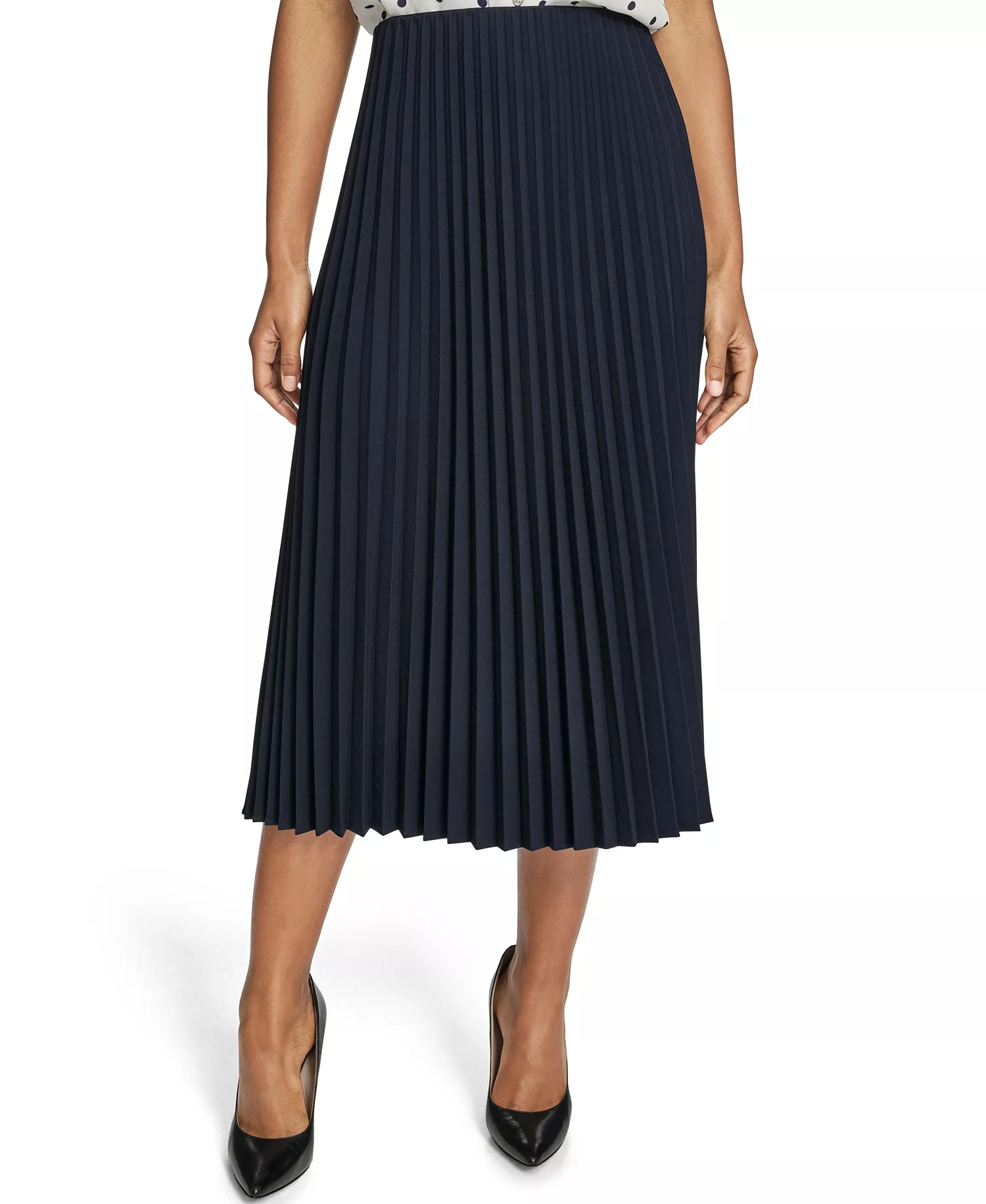 mni-8790bf004e87f341dde2048767492a77 Women's Pleated Pull-On Skirt
