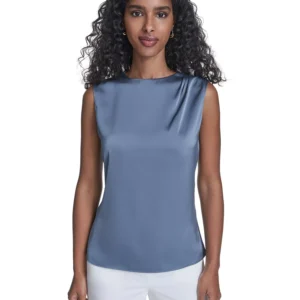 Women's Solid Sleeveless Crewneck Top