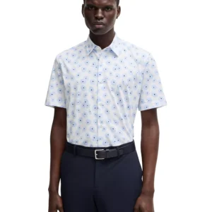 Men's Cotton-Blend Slim-Fit Dress Shirt