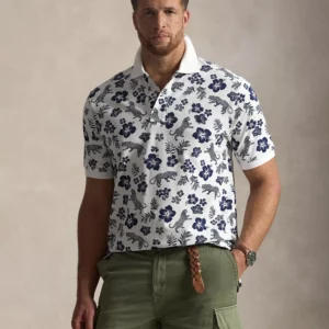 Men's Big & Tall Tropical Print Polo Shirt