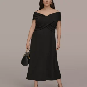 Women's New York Plus Size V-Neck A-Line Dress