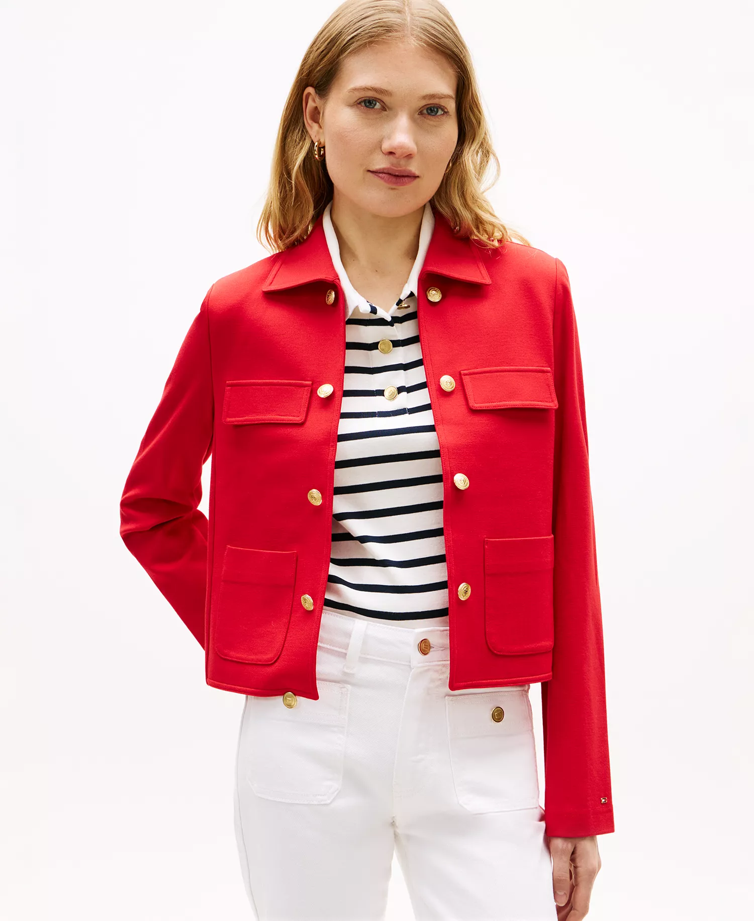 mni-88d359ab90db9130045765960c4b16c5 Women's Ponte Novelty Band Collar Jacket — изображение 5