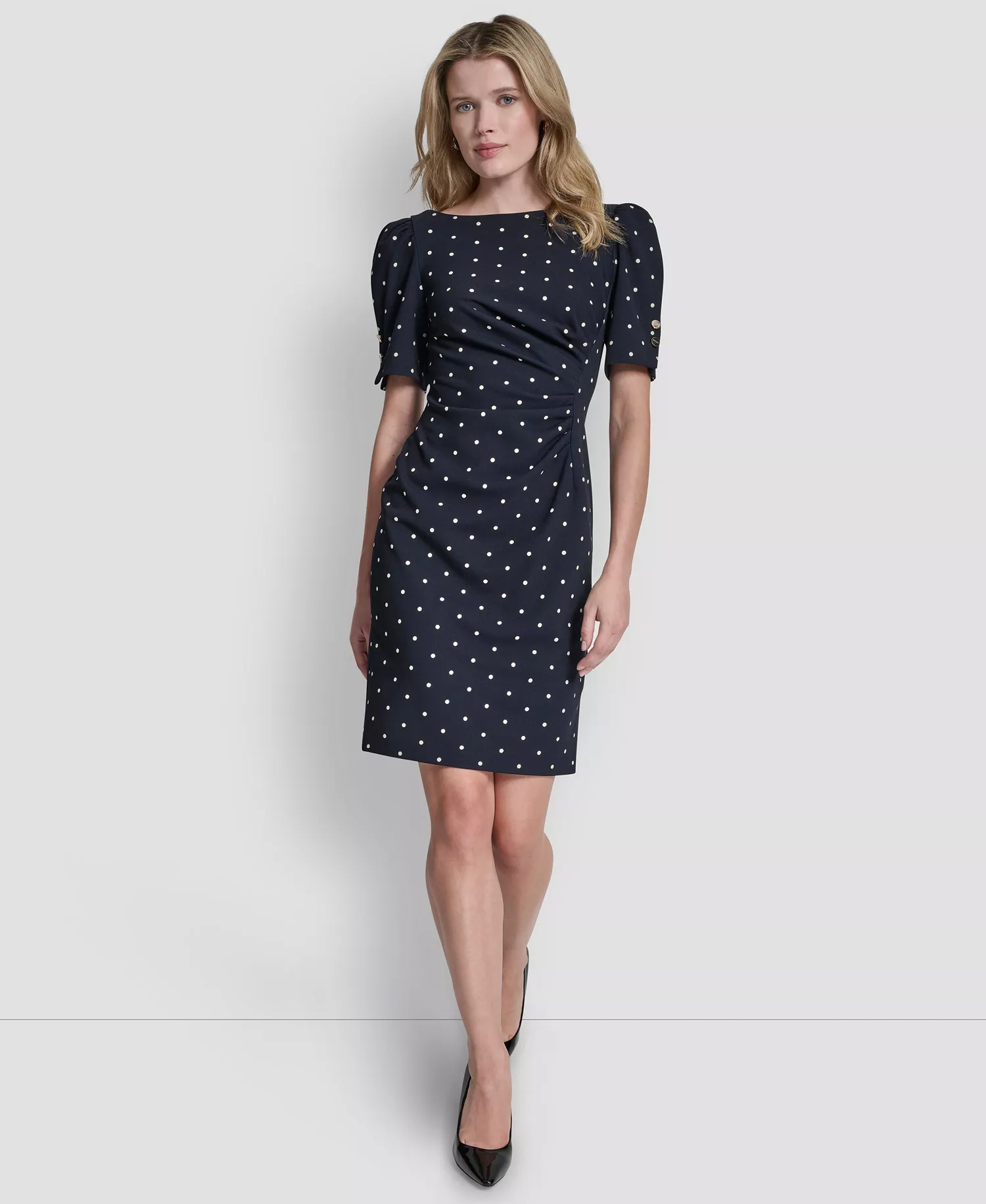 mni-899b77167ce3647e4617d6bb5e8b248a Women's Short-Sleeve Jewel Neck Dress