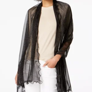 Ruffle-Edge Metallic Evening Wrap, Created for Macy's