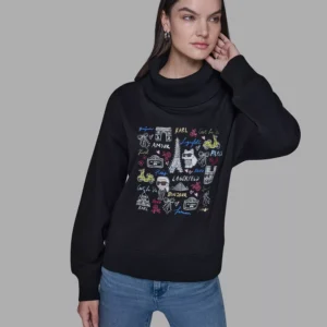 Women's Turtleneck Printed Sweater
