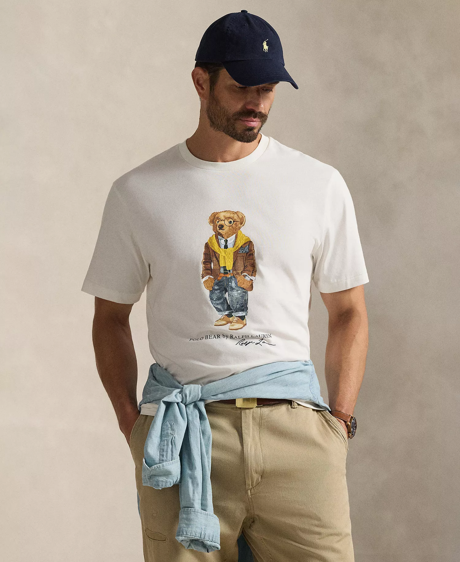 mni-8a85ed25aeb838fb2c11a385bc12a9fd Men's Big & Tall Crewneck Bear Graphic T-Shirt