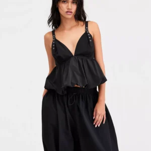 Women's Nylon Peplum Bubble Top, Macy's Exclusive