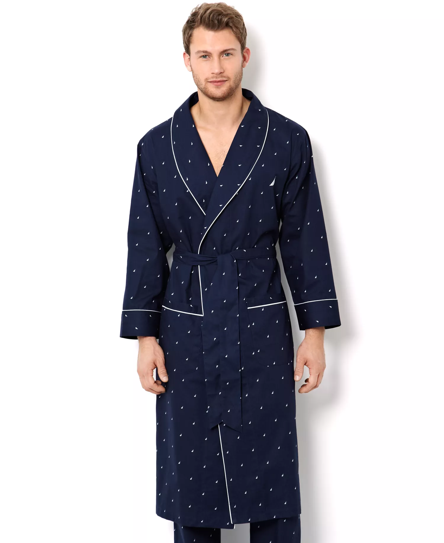 mni-8b120bd8584225bdc2a1bf884afb808c Men's Signature Light Weight Brand Icon Woven Robe