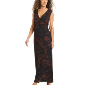 Women's Palm Breeze Wrap Front V-Neck Cover-Up Dress, Macy's Exclusive